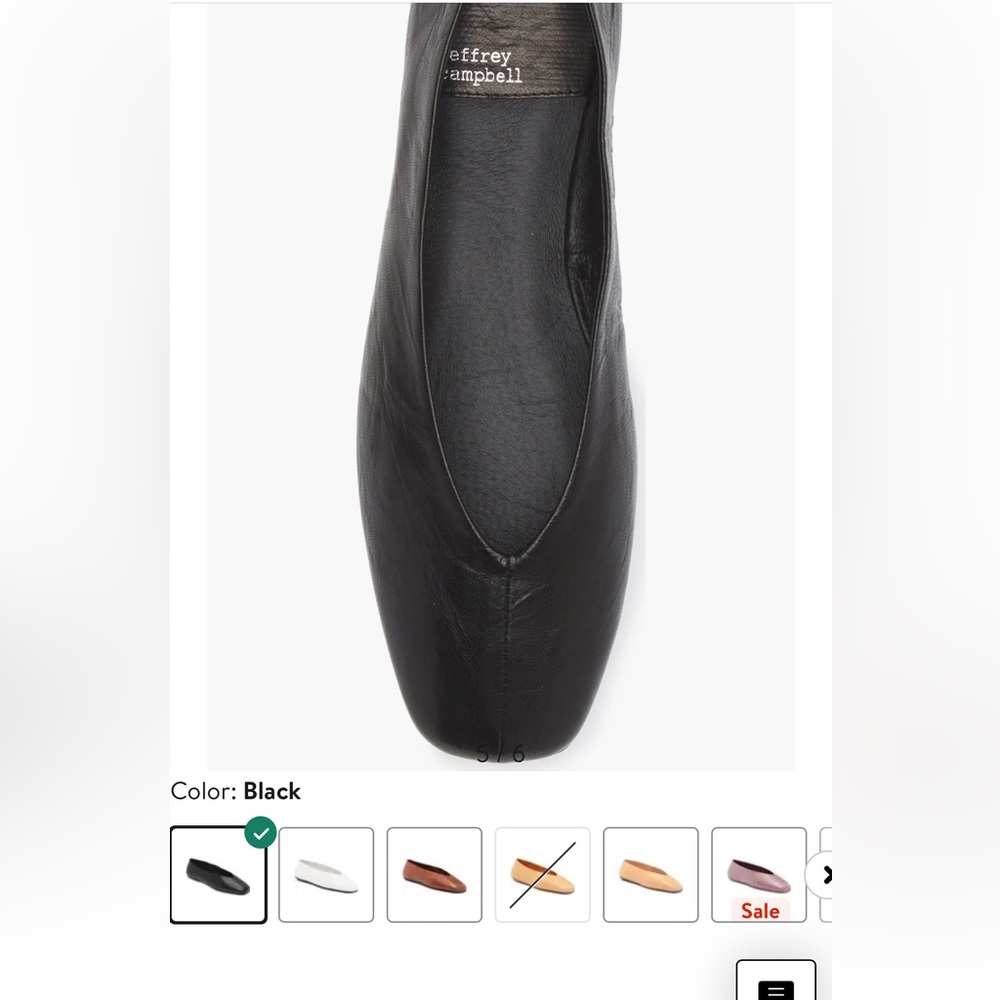 ‼️ FINAL SALE ‼️ Black Leather Square Toe Flats - Picture 4 of 15